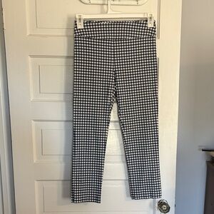 Elliott Lauren Black and White Checkered Cropped Pants